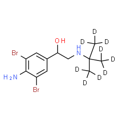 ChemSpider 2D Image | 1-(4-Amino-3,5-dibromophenyl)-2-{[2-(~2~H_3_)methyl(~2~H_6_)-2-propanyl]amino}ethanol | C12H9D9Br2N2O