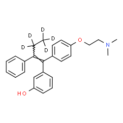 ChemSpider 2D Image | 3-[(1Z)-1-{4-[2-(Dimethylamino)ethoxy]phenyl}-2-phenyl(~2~H_5_)-1-buten-1-yl]phenol | C26H24D5NO2
