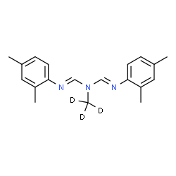 ChemSpider 2D Image | N'-(2,4-Dimethylphenyl)-N-{(E)-[(2,4-dimethylphenyl)imino]methyl}-N-(~2~H_3_)methylimidoformamide | C19H20D3N3