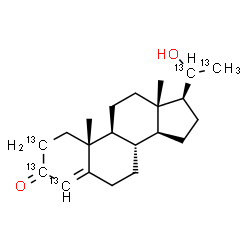 ChemSpider 2D Image | (20R)-20-Hydroxy(2,3,4,20,21-~13~C_5_)pregn-4-en-3-one | C1613C5H32O2