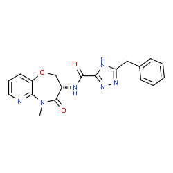 ChemSpider 2D Image | 5-Benzyl-N-[(3S)-5-methyl-4-oxo-2,3,4,5-tetrahydropyrido[3,2-b][1,4]oxazepin-3-yl]-4H-1,2,4-triazole-3-carboxamide | C19H18N6O3
