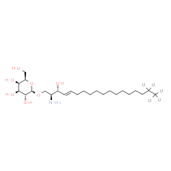 ChemSpider 2D Image | (2S,3R,4E)-2-Amino-3-hydroxy(17,17,18,18,18-~2~H_5_)-4-octadecen-1-yl beta-D-galactopyranoside | C24H42D5NO7