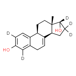 ChemSpider 2D Image | (17alpha)-(2,4,16,16,17-~2~H_5_)Estra-1(10),2,4,7-tetraene-3,17-diol | C18H17D5O2