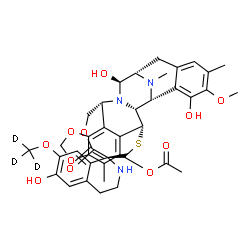 ChemSpider 2D Image | (1R,1'R,2'R,3'R,11'S,12'S,14'R)-5',6,12'-Trihydroxy-6'-methoxy-7',21',30'-trimethyl-7-[(~2~H_3_)methyloxy]-27'-oxo-3,4-dihydro-2H-spiro[isoquinoline-1,26'-[17,19,28]trioxa[24]thia[13,30]diazaheptacycl
o[12.9.6.1~3,11~.0~2,13~.0~4,9~.0~15,23~.0~16,20~]triaconta[4,6,8,15,20,22]hexaen]-22'-yl acetate | C39H40D3N3O11S