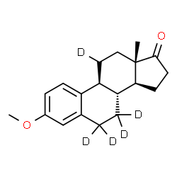 ChemSpider 2D Image | 3-Methoxy(6,6,7,7,11-~2~H_5_)estra-1(10),2,4-trien-17-one | C19H19D5O2