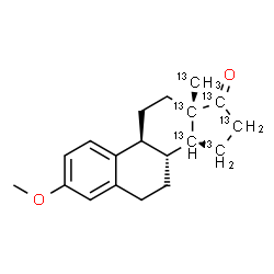 ChemSpider 2D Image | 3-Methoxy(13,14,15,16,17,18-~13~C_6_)estra-1(10),2,4-trien-17-one | C1313C6H24O2