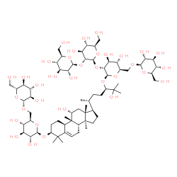 ChemSpider 2D Image | (1S,4R,9beta,11alpha,24R)-1-{[6-O-(beta-D-Glucopyranosyl)-beta-D-glucopyranosyl]oxy}-11,25-dihydroxy-9,10,14-trimethyl-4,9-cyclo-9,10-secocholest-5-en-24-yl beta-D-glucopyranosyl-(1->6)-[beta-D-glucop
yranosyl-(1->2)-beta-D-glucopyranosyl-(1->2)]-beta-D-glucopyranoside | C66H112O34