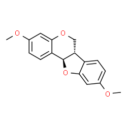 ChemSpider 2D Image | (6aS,11aR)-3,9-Dimethoxy-6a,11a-dihydro-6H-[1]benzofuro[3,2-c]chromene | C17H16O4