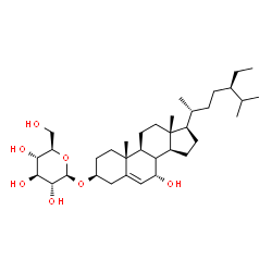 ChemSpider 2D Image | (3beta,7alpha,8xi)-7-Hydroxystigmast-5-en-3-yl beta-D-glucopyranoside | C35H60O7