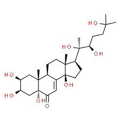 ChemSpider 2D Image | (2beta,3beta,5alpha,14beta,22R)-2,3,5,14,20,22,25-Heptahydroxycholest-7-en-6-one | C27H44O8