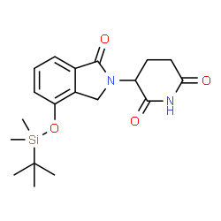 ChemSpider 2D Image | 3-(4-{[Dimethyl(2-methyl-2-propanyl)silyl]oxy}-1-oxo-1,3-dihydro-2H-isoindol-2-yl)-2,6-piperidinedione | C19H26N2O4Si