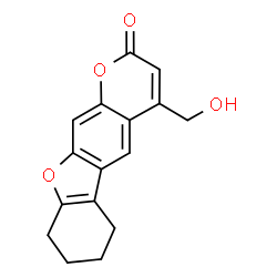 ChemSpider 2D Image | 4-(Hydroxymethyl)-6,7,8,9-tetrahydro-2H-[1]benzofuro[3,2-g]chromen-2-one | C16H14O4
