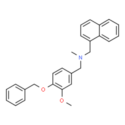 ChemSpider 2D Image | 1-[4-(Benzyloxy)-3-methoxyphenyl]-N-methyl-N-(1-naphthylmethyl)methanamine | C27H27NO2