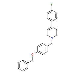 ChemSpider 2D Image | 1-[4-(Benzyloxy)benzyl]-4-(4-fluorophenyl)-1,2,3,6-tetrahydropyridine | C25H24FNO