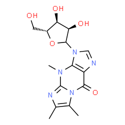 ChemSpider 2D Image | 4,6,7-Trimethyl-3-(D-ribofuranosyl)-3,4-dihydro-9H-imidazo[1,2-a]purin-9-one | C15H19N5O5