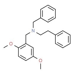 ChemSpider 2D Image | N-Benzyl-N-(2,5-dimethoxybenzyl)-2-phenylethanamine | C24H27NO2