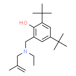 ChemSpider 2D Image | 2-{[Ethyl(2-methyl-2-propen-1-yl)amino]methyl}-4,6-bis(2-methyl-2-propanyl)phenol | C21H35NO