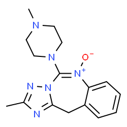 ChemSpider 2D Image | 2-Methyl-5-(4-methyl-1-piperazinyl)-11H-[1,2,4]triazolo[1,5-c][1,3]benzodiazepine 6-oxide | C16H20N6O