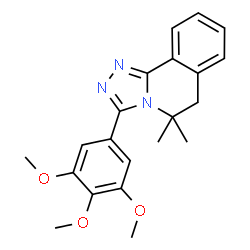 ChemSpider 2D Image | 5,5-Dimethyl-3-(3,4,5-trimethoxyphenyl)-5,6-dihydro[1,2,4]triazolo[3,4-a]isoquinoline | C21H23N3O3