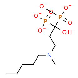 ChemSpider 2D Image | {1-Hydroxy-3-[methyl(pentyl)amino]-1,1-propanediyl}bis(phosphonate) | C9H19NO7P2