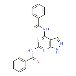 ChemSpider 2D Image | N,N'-1H-Pyrazolo[3,4-d]pyrimidine-4,6-diyldibenzamide | C19H14N6O2