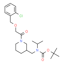 ChemSpider 2D Image | 2-Methyl-2-propanyl [(1-{[(2-chlorobenzyl)oxy]acetyl}-3-piperidinyl)methyl]isopropylcarbamate | C23H35ClN2O4