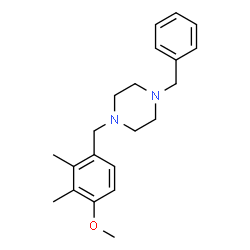 ChemSpider 2D Image | 1-Benzyl-4-(4-methoxy-2,3-dimethylbenzyl)piperazine | C21H28N2O