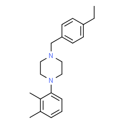 ChemSpider 2D Image | 1-(2,3-Dimethylphenyl)-4-(4-ethylbenzyl)piperazine | C21H28N2