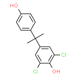 ChemSpider 2D Image | 2,6-Dichloro-4-[2-(4-hydroxyphenyl)-2-propanyl]phenol | C15H14Cl2O2