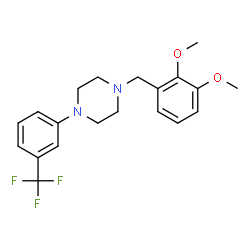 ChemSpider 2D Image | 1-(2,3-Dimethoxybenzyl)-4-[3-(trifluoromethyl)phenyl]piperazine | C20H23F3N2O2