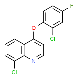 ChemSpider 2D Image | 8-Chloro-4-(2-chloro-4-fluorophenoxy)quinoline | C15H8Cl2FNO