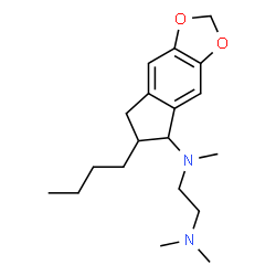 ChemSpider 2D Image | N-(6-Butyl-6,7-dihydro-5H-indeno[5,6-d][1,3]dioxol-5-yl)-N,N',N'-trimethyl-1,2-ethanediamine | C19H30N2O2
