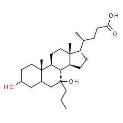 ChemSpider 2D Image | (17alpha)-3,7-Dihydroxy-7-propylcholan-24-oic acid | C27H46O4