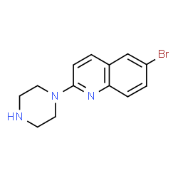 ChemSpider 2D Image | 6-bromo-2-piperazin-1-ylquinoline | C13H14BrN3