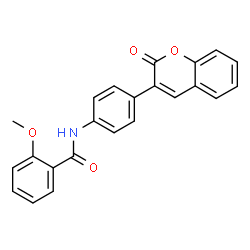 ChemSpider 2D Image | 2-Methoxy-N-[4-(2-oxo-2H-chromen-3-yl)phenyl]benzamide | C23H17NO4