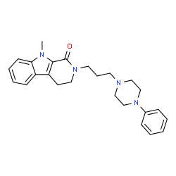 ChemSpider 2D Image | 9-Methyl-2-[3-(4-phenyl-1-piperazinyl)propyl]-2,3,4,9-tetrahydro-1H-beta-carbolin-1-one | C25H30N4O