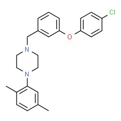 ChemSpider 2D Image | 1-[3-(4-Chlorophenoxy)benzyl]-4-(2,5-dimethylphenyl)piperazine | C25H27ClN2O