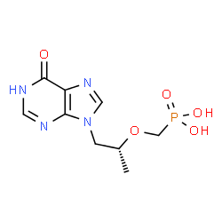 ChemSpider 2D Image | ({[(2R)-1-(6-Oxo-1,6-dihydro-9H-purin-9-yl)-2-propanyl]oxy}methyl)phosphonic acid | C9H13N4O5P