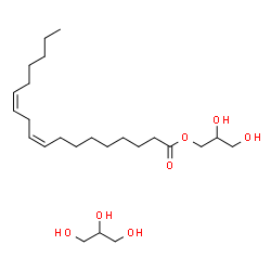 ChemSpider 2D Image | 2,3-Dihydroxypropyl (9Z,12Z)-9,12-octadecadienoate - 1,2,3-propanetriol (1:1) | C24H46O7