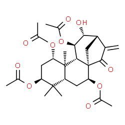 ChemSpider 2D Image | (1alpha,3beta,5beta,7beta,8alpha,9beta,10alpha,11beta,12alpha)-12-Hydroxy-15-oxokaur-16-ene-1,3,7,11-tetrayl tetraacetate | C28H38O10