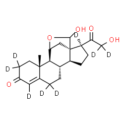 ChemSpider 2D Image | 18,21-Dihydroxy(2,2,4,6,6,17,21,21-~2~H_8_)-11,18-epoxypregn-4-ene-3,20-dione | C21H20D8O5