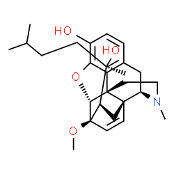 ChemSpider 2D Image | (5alpha,6beta,14beta,18R)-18-[(2R)-2-Hydroxy-5-methyl-2-hexanyl]-6-methoxy-17-methyl-7,8-didehydro-18,19-dihydro-4,5-epoxy-6,14-ethenomorphinan-3-ol | C27H37NO4