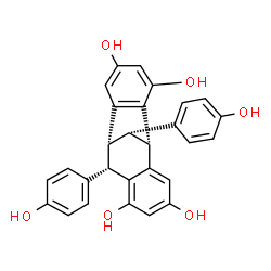 ChemSpider 2D Image | (1S,8S,9R,16S)-8,16-Bis(4-hydroxyphenyl)tetracyclo[7.6.1.0~2,7~.0~10,15~]hexadeca-2,4,6,10,12,14-hexaene-4,6,12,14-tetrol | C28H22O6