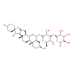 ChemSpider 2D Image | (3beta,5alpha,6alpha,25S)-3-Hydroxyspirostan-6-yl 6-deoxy-3-O-(6-deoxy-alpha-L-mannopyranosyl)-beta-D-glucopyranoside | C39H64O12