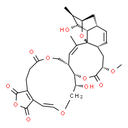 ChemSpider 2D Image | (1S,2Z,4S,15E,19R,20S,23S,25S,28R,30R,31R,32R,33S)-19,32-Dihydroxy-23-methoxy-2,31-dimethyl-6,12,17,21,34-pentaoxahexacyclo[28.3.1.0~1,25~.0~4,20~.0~10,14~.0~28,33~]tetratriaconta-2,10(14),15,26-tetra
ene-7,11,13,22-tetrone | C32H38O12