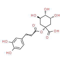 ChemSpider 2D Image | (1S,3R,4S,5R)-1-{[(2E)-3-(3,4-Dihydroxyphenyl)-2-propenoyl]oxy}-3,4,5-trihydroxycyclohexanecarboxylic acid | C16H18O9