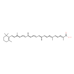 ChemSpider 2D Image | (2E,4E,6E,8E,10E,12E,14E,16E,18E,20E)-2,6,10,15,19-Pentamethyl-21-(2,6,6-trimethyl-1-cyclohexen-1-yl)-2,4,6,8,10,12,14,16,18,20-henicosadecaenoic acid | C35H46O2