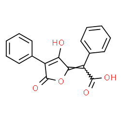 ChemSpider 2D Image | (2Z)-(3-Hydroxy-5-oxo-4-phenyl-2(5H)-furanylidene)(phenyl)acetic acid | C18H12O5