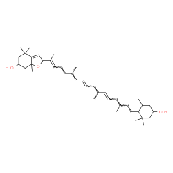 ChemSpider 2D Image | (9cis)-4',5'-Didehydro-5,5',6',8-tetrahydro-5,8-epoxy-beta,beta-carotene-3,3'-diol | C40H56O3