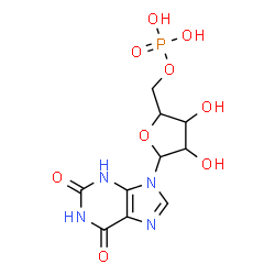 ChemSpider 2D Image | 9-(5-O-Phosphonopentofuranosyl)-3,9-dihydro-1H-purine-2,6-dione | C10H13N4O9P